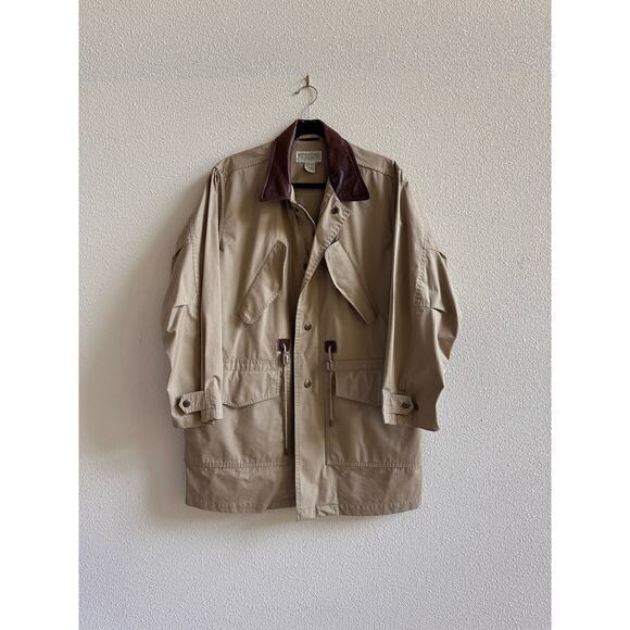Vintage Banana Republic Safari Trading Co. Leather Collar Jacket - Picture 1 of 6